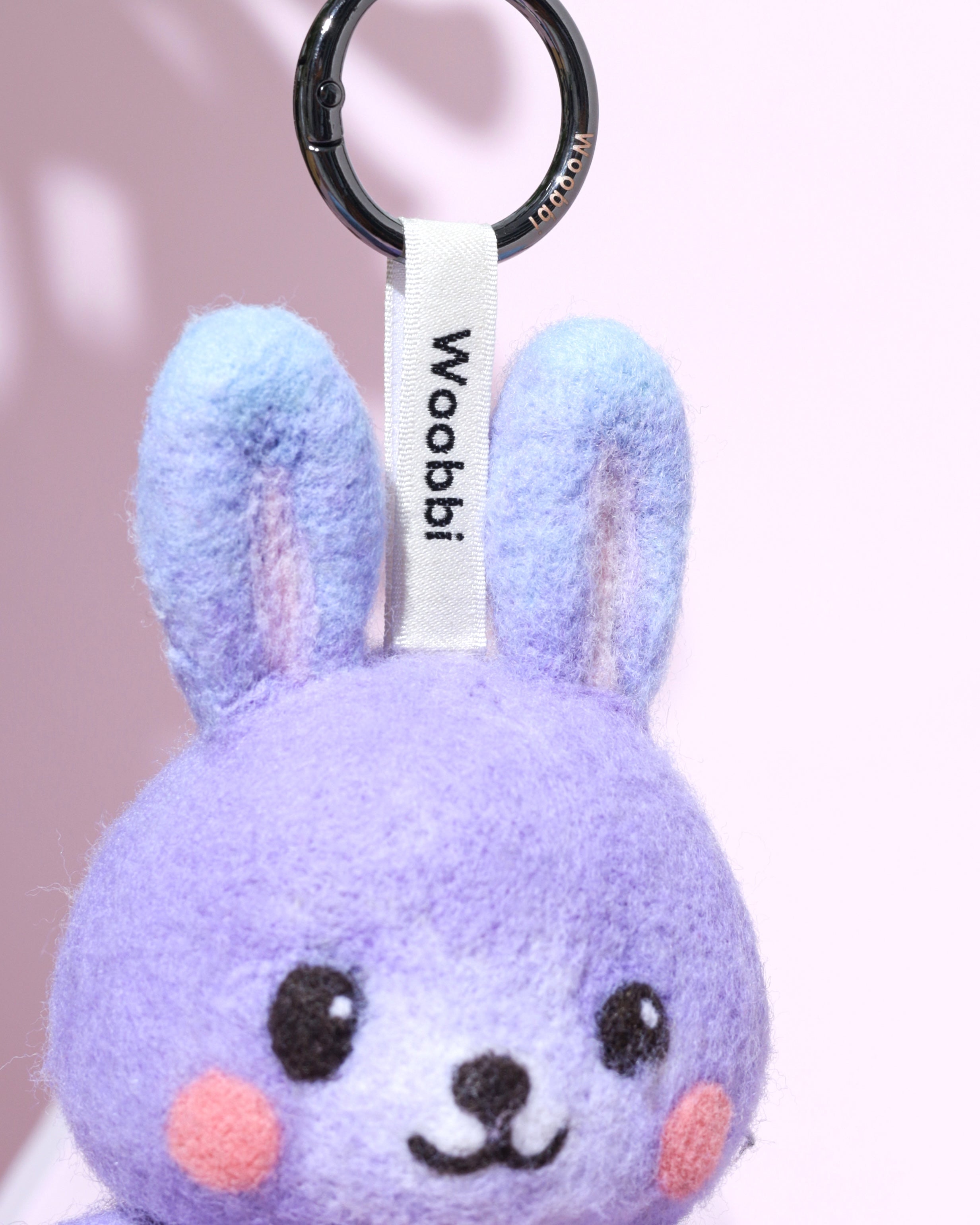 Needle Felted Bunny Bag Charm | Handmade Wool Keychain - Woobbi