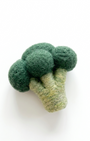hand felted broccoli on a white background