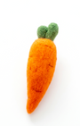 Wool felt carrot refrigerator magnet, handmade orange vegetable kitchen decor, 7 cm size
