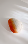 Handmade fried dumpling wool magnet inspired by jianjiao, needle-felted with soft texture