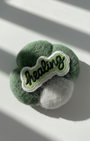 Minimalist green wool fridge magnet featuring Healing patch, handmade felt home decor