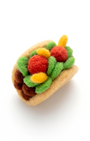Handmade wool felt beef taco fridge magnet, 5 cm mini taco refrigerator decor