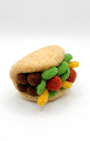 Wool felt taco refrigerator magnet, handmade beef taco kitchen decor, 5 cm size