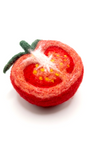Needle felted tomato cross section magnet made from natural wool, 6 cm kitchen fridge decor